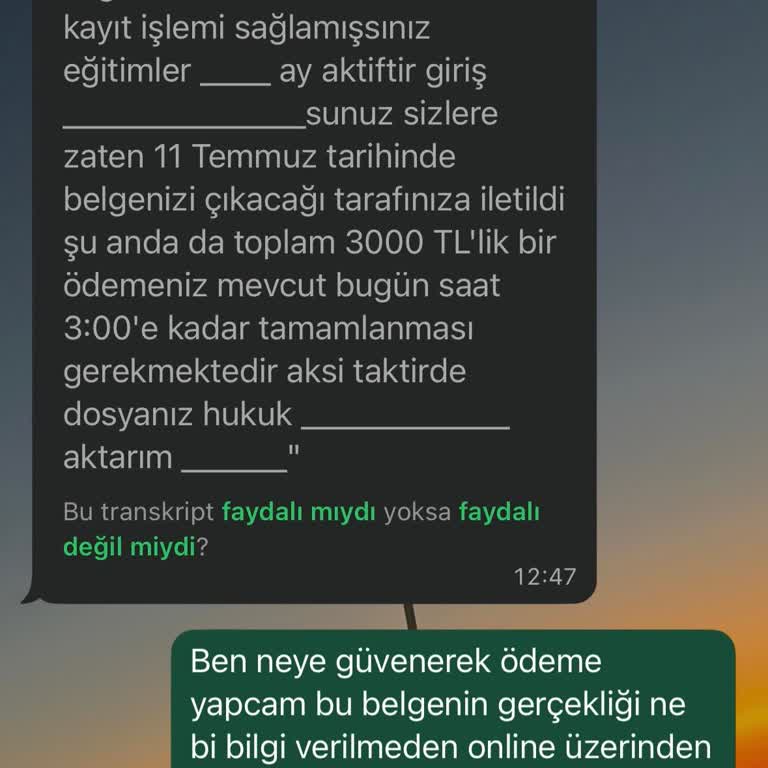 Sahte Sertifika Ve Haksız Ödeme Talebiyle Karşılaştım