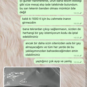 İade Sürecinde Haksız Sarı Leke İddiası Ve Müşteri Hizmetleri Sorunu