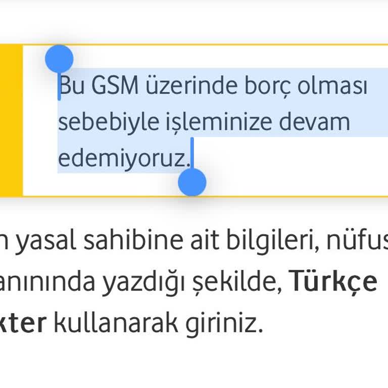 Numara Taşıma İşlemi Borç Hatası Nedeniyle Gerçekleşmiyor