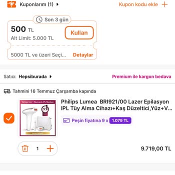 Aynı Ürüne Bir Gün Arayla 510 TL Fazla Ödedim Ücret Farkı İade Edilmiyor