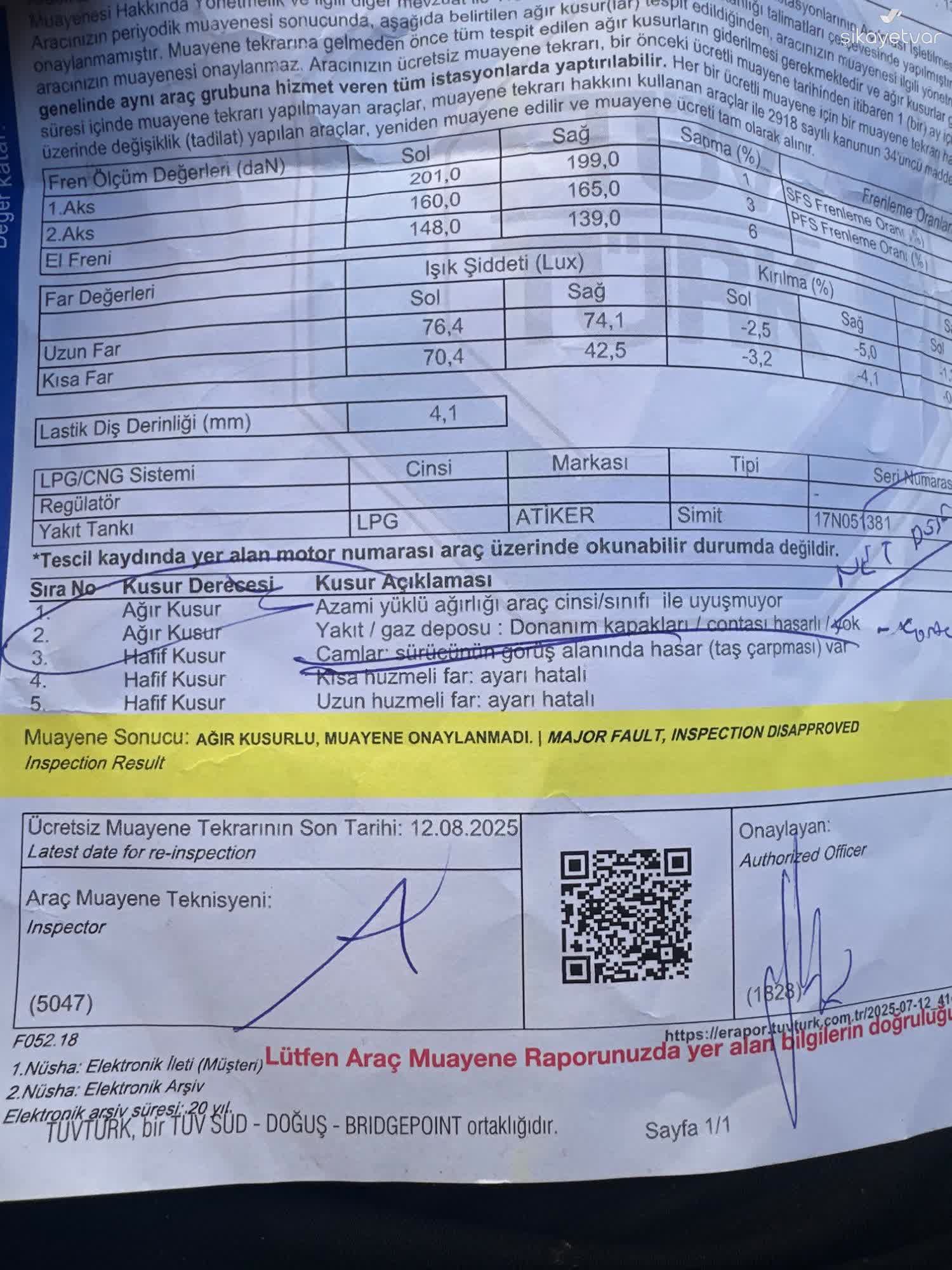 TÜVTÜRK Araç Muayenesinde Azami Yük Ağırlığı Sorunu Ve Çözüm