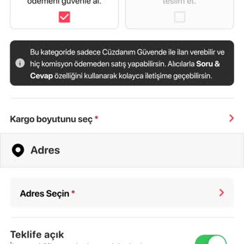 Letgo'da Teslimat Seçeneklerinde Zorluk Ve Kullanıcıya Zorunluluk