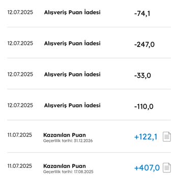 Kazandığım Puanlar Alışveriş İadesi Bahanesiyle Hesabımdan Silindi