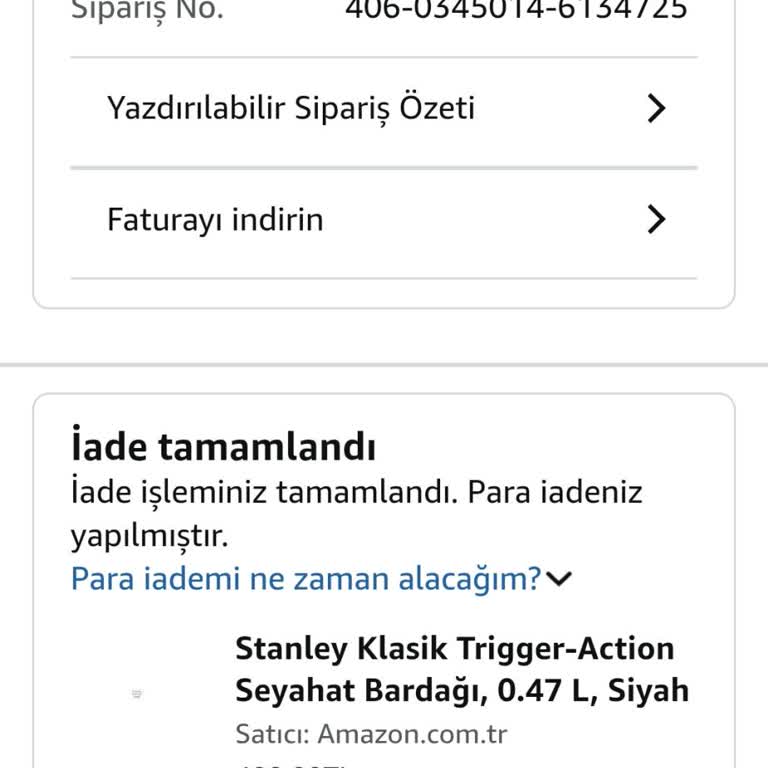 Amazon'dan Alınan Stanley Termosun Geri Çağrılması Sonrası Mağduriyet