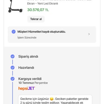 Hepsiburada'dan Siparişimin Teslimatında Sürekli Bilgi Kirliliği Ve İlgisizlik