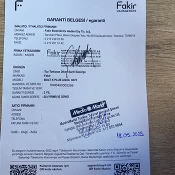 Fakir Şarjlı Süpürgede Kısa Sürede Filtre Sensör Arızası Ve Garanti Kapsamı Sorunu