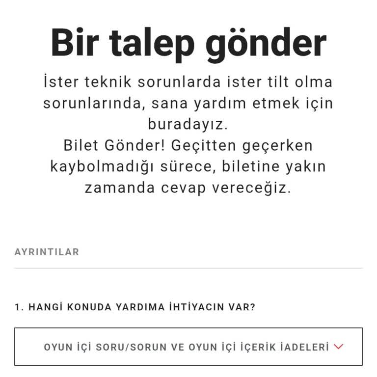 Destek Sayfası Sorunu Nedeniyle Skin Satın Alamıyorum