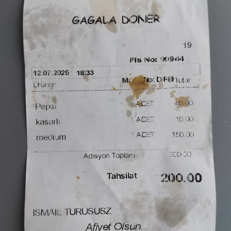 Personelin Davranışı Nedeniyle Gagala Döner'de Hayal Kırıklığı