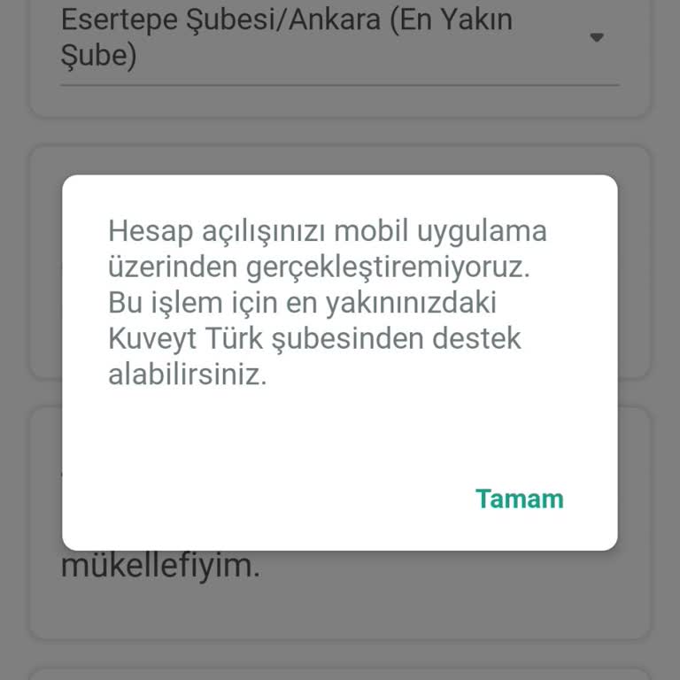 Kuveyt Türk Mobil Uygulamasında Hesap Açma Engeliyle Karşılaştım