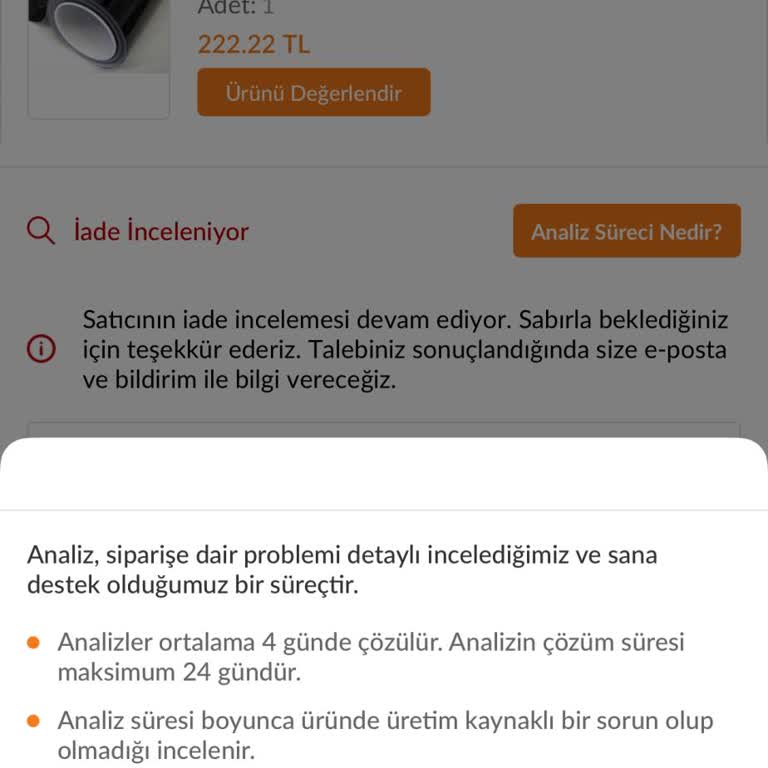 İade Sürecindeki Gecikme Ve Kalitesiz Ürün Deneyimi
