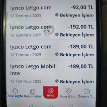 İyzico Letgo Üzerinden Bilgim Dışında 5 Kez Para Çekildi Param İade Edilmiyor