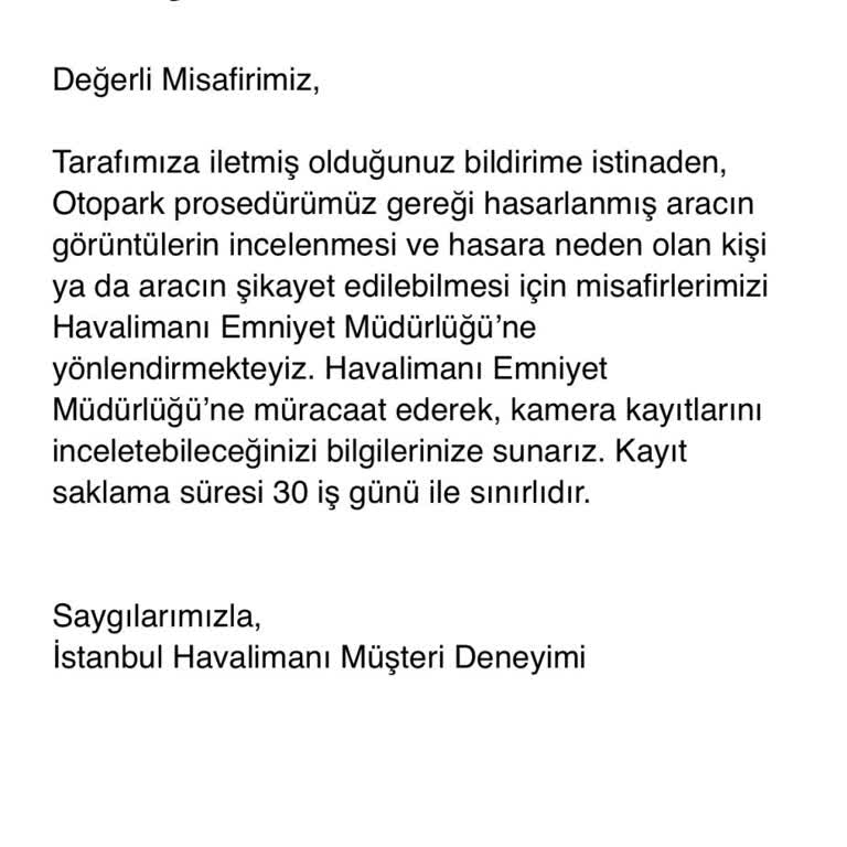 İGA Havalimanı Otoparkında Araç Hasarı Ve Yetersiz Güvenlik