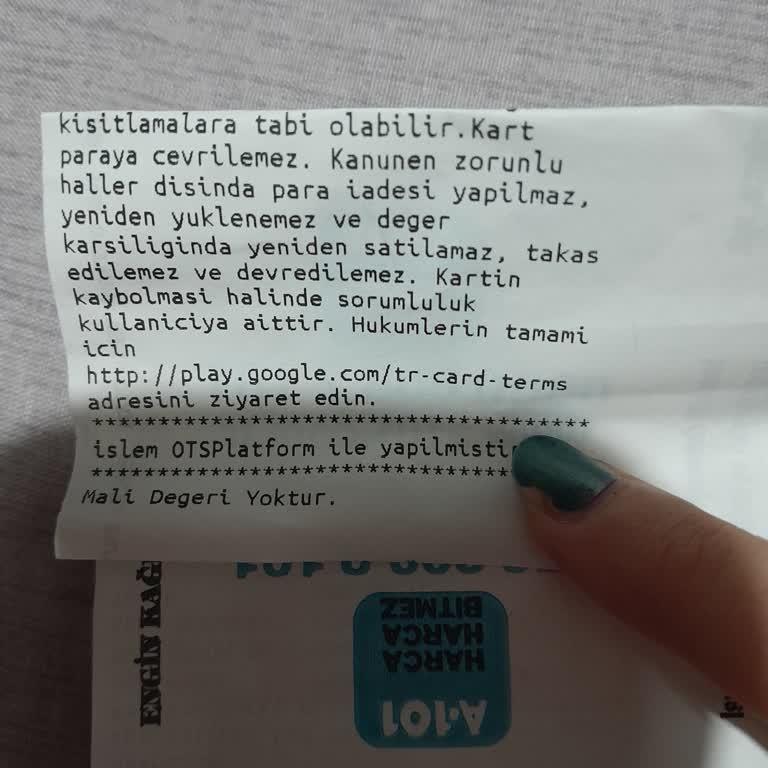 A101'den Aldığım Google Play Kartında Yaşanan Sorun Çözülemiyor