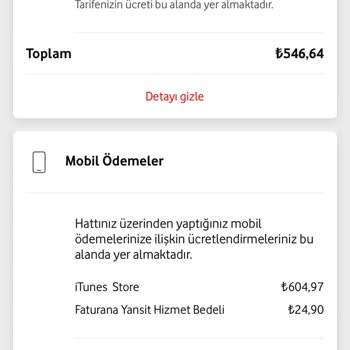 Vodafone Kullanmadığım İtunes İçin Her Ay Fazla Ücret Kesiliyor