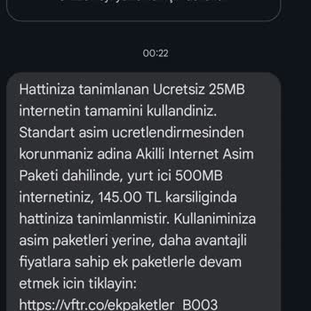 Hediye İnternetim Varken Tarifemden Ekstra Ücret Kesildi