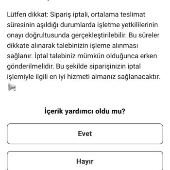 Yemeksepeti Teslimat Gecikmesi ve İptal Seçeneği Eksikliği Mağduriyeti