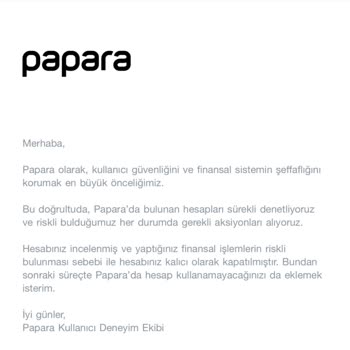 Papara Hesabım Gerekçesiz Kapatıldı, Müşteri Hizmetlerinden Çözüm Alamadım