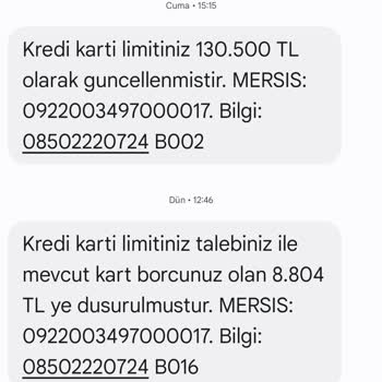 Kredi Kartı Limit Düşüşüne Rağmen Yüksek Asgari Tutar Hesaplanması Ve Müşteri Hizmetlerinden Destek Alamama