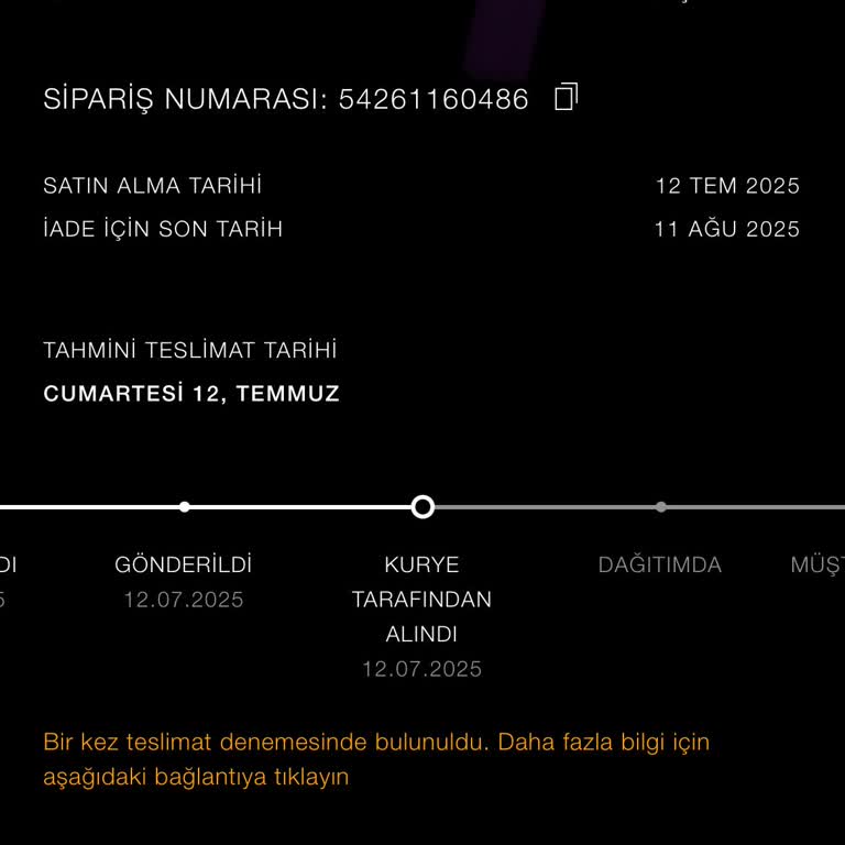 Aynı Gün Teslim Edilmesi Gereken Siparişim Ulaştırılmadı