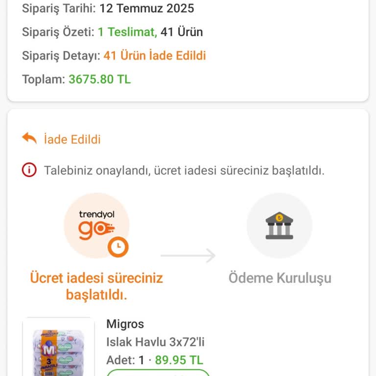 Migros Sanal Market'te Para İadesi Sorunu ve Müşteri Hizmetleri Yetersizliği