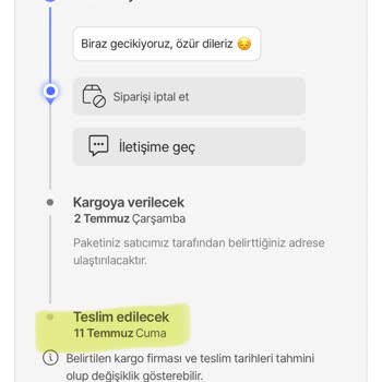 Teslimat Tarihi Yanlış Bilgilendirme Ve Gecikme Mağduriyeti