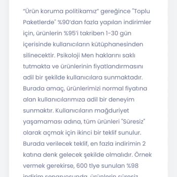 Psikolojimen Sınırsız Kitap Erişimi Vaadinin Sonradan Ücretlendirilmesi