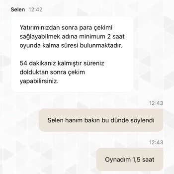 Kazanç Çekiminde Sürekli Oyun Süresi Şartı Sunulması