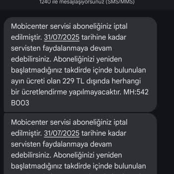 Onayım Olmadan Başlatılan Mobil Center Üyeliği Ve Haksız Fatura Yansıtılması