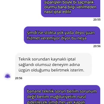 Siparişim Habersiz İptal Edildi Mağdur Edildim