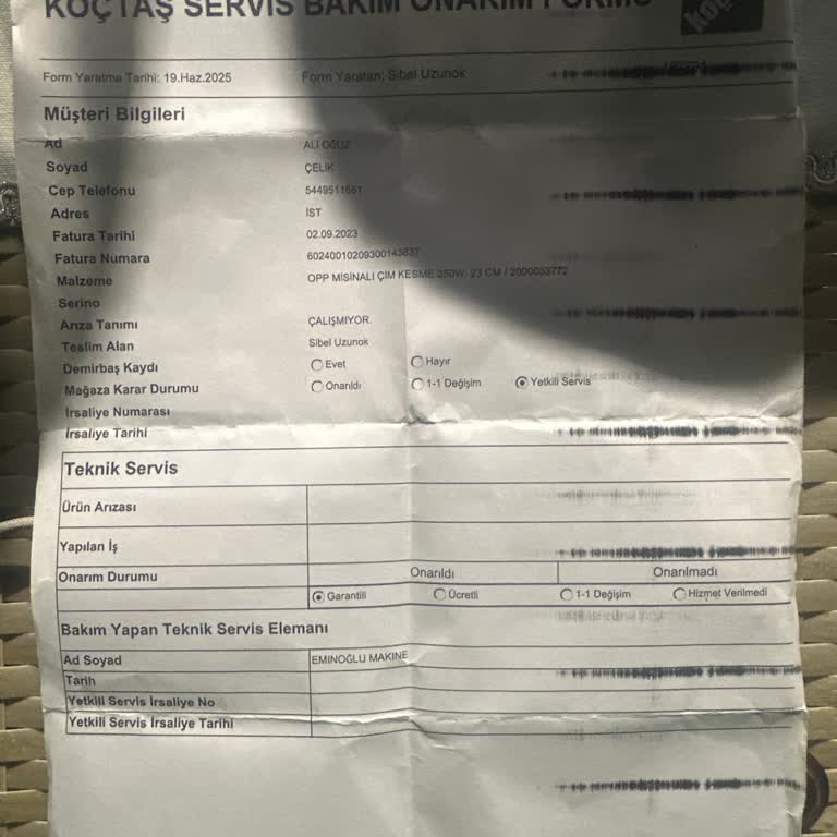 Garanti Dışı Bırakılan Çim Kesme Makinesi Hayal Kırıklığı