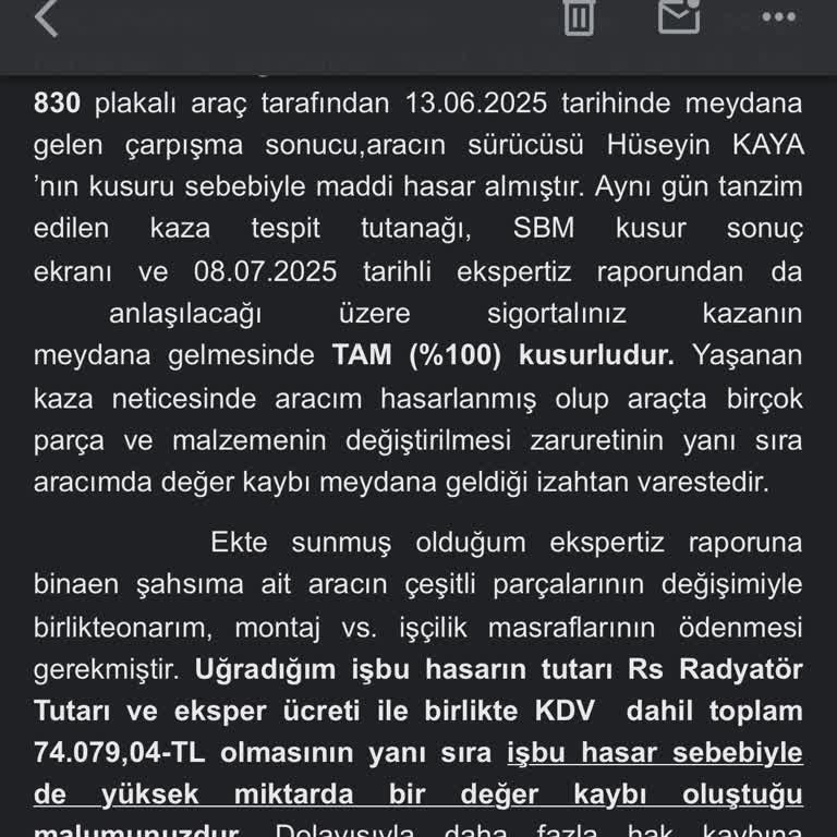 Sıfır Aracımdaki Değer Kaybı İçin Ethica Sigortadan Yanıt Alamıyorum