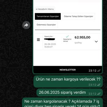 Siparişim 19 Gündür Gelmedi, Müşteri Hizmeti Yok