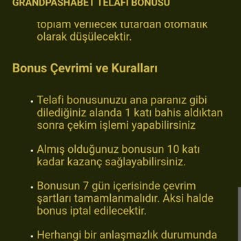 GrandPashaBet Haftalık Kayıp Bonusum Hesabıma Yatmadı