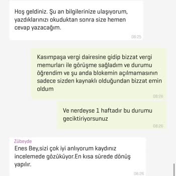 Vergi Borcu Blokesi Kaldırılmasına Rağmen Hesabım Açılmadı