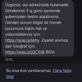 Aras Kargo Kırıkhan Şubesinde Adrese Teslimat Sorunu Ve Bilgilendirme Eksikliği
