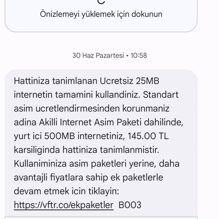 Bilgim Dışında Tanımlanan Aşım Paketiyle Yüksek Ücret Alındı