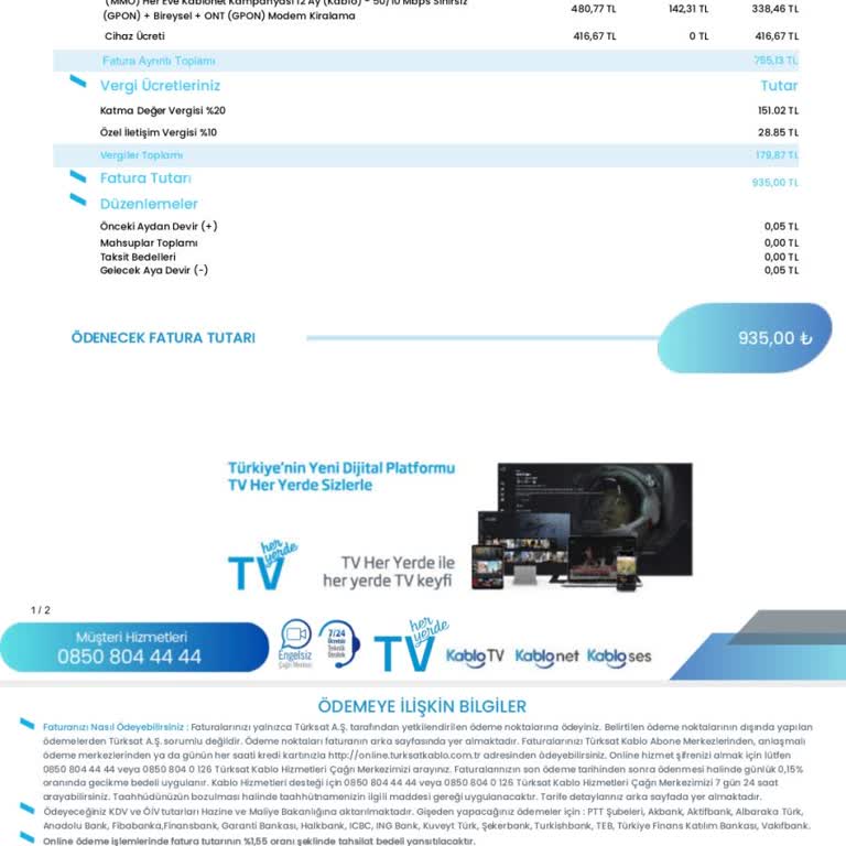 Kablo Net Tarafından Teslim Edilmeyen Cihaz İçin Haksız Fatura Yansıtılması