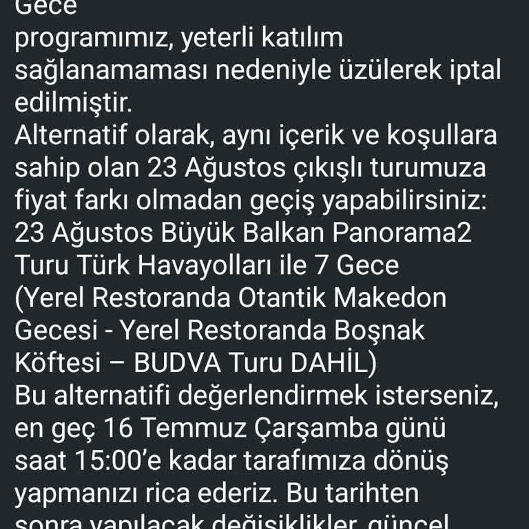 Tur İptali Sonrası Geciken İade Ve Kötü Müşteri Hizmeti