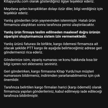 Yanlış Kitap Gönderimi Ve Geç Teslimat Nedeniyle Mağduriyet