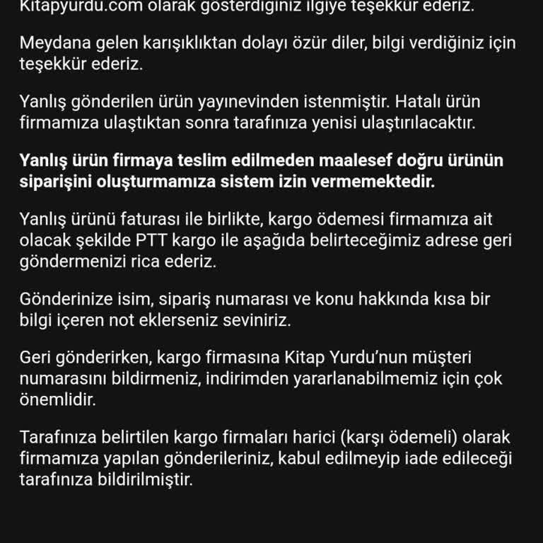 Yanlış Kitap Gönderimi Ve Geç Teslimat Nedeniyle Mağduriyet