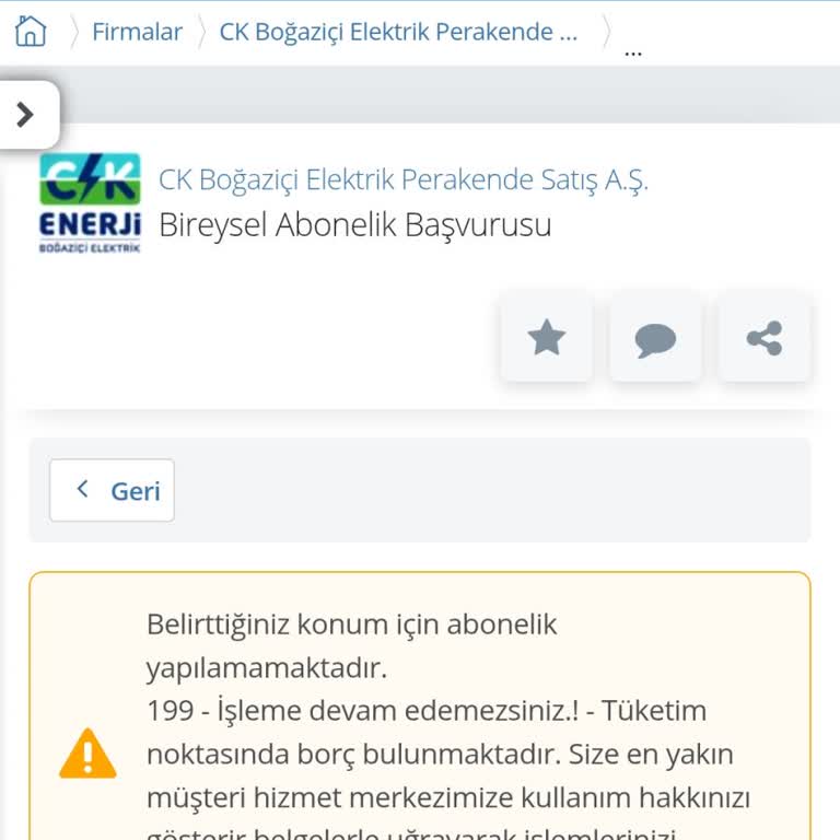 CK Boğaziçi Elektrik E Devletten Başvuru Almıyor Mağduriyet Yaşatıyor