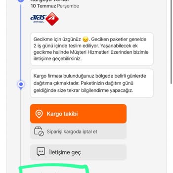Aras Kargo Teslimat Gecikmesi Ve Müşteri Hizmetlerine Ulaşılamıyor
