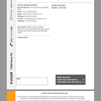 Arçelik Buzdolabında Tekrarlayan Arıza Ve Yetersiz Servis Çözümü