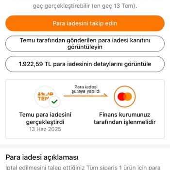 Temu Para İadesi Yapılmadı İletişim Yok