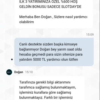 Slotday Sitesinde Yatırılan Bakiyenin Oyuna Aktarılmaması Ve Mağduriyet