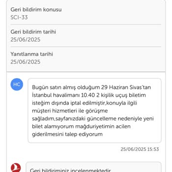 THY Bilet İptali Sonrası Fiyat Artışıyla Mağduriyet Yaşadım