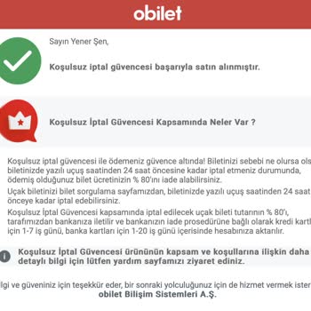 Koşulsuz İptal Güvencesiyle Bilet İadesinde Beklenmedik Yüksek Kesinti