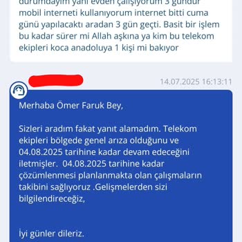 TurkNet Ve Telekom'un Altyapı Sorunları Nedeniyle İnternetsiz Kaldım, Mağduriyetim Giderilmiyor