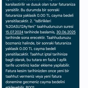 Taahhüt Sonrası Haksız Cayma Bedeli Ve Yüksek Fatura Şikayeti
