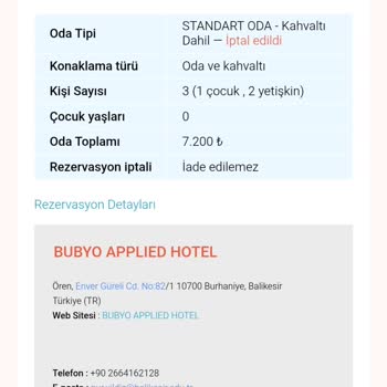 İptal Edilen Rezervasyonda Haksız Para İadesi Reddi